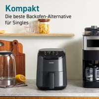 COSORI Mini Forrólevegős Sütő 2 L, 1 személyes kompakt Air Fryer, olaj nélküli, energiatakarékos, Világos Fekete/Sötétszürke, Camping és Utazáshoz 3