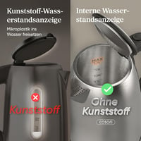 COSORI Rozsdamentes Vízforraló 1.7L Strix Technológia 2200W Gyors Felmelegítés 5