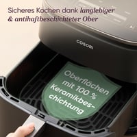 Náhradný kôš do teplovzdušnej fritézy Cosori Turbo Blaze CAF-DC601-KEU, 6 l, keramický povrch, bez PFAS - sivý 3