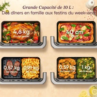 Teplovzdušná fritéza Cosori TwinFry 10L, duálne vyhrievacie teleso, 2 komory s vyberateľnou prepážkou, WiFi, 6 v 1, úspora energie 45 % 2