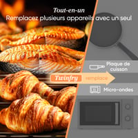 Teplovzdušná fritéza Cosori TwinFry 10L, duálne vyhrievacie teleso, 2 komory s vyberateľnou prepážkou, WiFi, 6 v 1, úspora energie 45 % 7