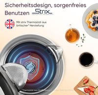 COSORI üveg vízforraló 1,7 L, 2200 W, rozsdamentes acél szűrő, 360° forgatható talp 6