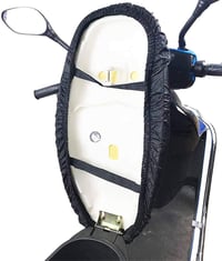 Cosstream Univerzális Motoros Üléshuzat 2db - Vízálló Műbőr Védőhuzat Motorkerékpár és Robogó Ülésekhez, Csúszásgátló Béléssel, Fekete 9