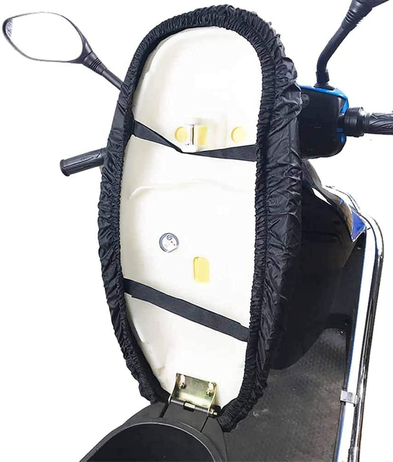Cosstream Univerzális Motoros Üléshuzat 2db - Vízálló Műbőr Védőhuzat Motorkerékpár és Robogó Ülésekhez, Csúszásgátló Béléssel, Fekete