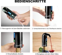 Cosyall elektromos borforgató dekantáló és levegőztető, automata vörösbor adagoló egygombos, fekete 7