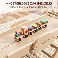 COSYLAND Beltéri Mászóállvány M - Montessori Fa Játszóház Csúszdával - 8 az 1-ben Fejlesztő Játék Gyerekeknek 18 Hónapos Kortól 2
