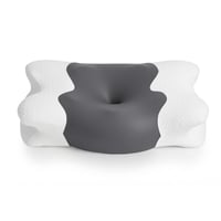 Pernă ortopedică pentru gât din spumă cu memorie COSYLAND – pernă ortopedică în formă de fluture pentru dormit pe o parte, pe spate și pe burtă, 60x40x10/13 cm, gri închis 1