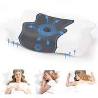 Pernă ortopedică pentru gât din spumă cu memorie COSYLAND – pernă ortopedică în formă de fluture pentru dormit pe o parte, pe spate și pe burtă, 60x40x10/13 cm, gri închis 2