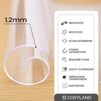 COSYLAND Irodai Szék Alátét 90x120cm Padlóvédő Csúszásmentes Fehér 2