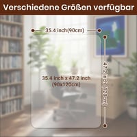 COSYLAND Irodai Szék Alátét 90x120cm Padlóvédő Csúszásmentes Fehér 5