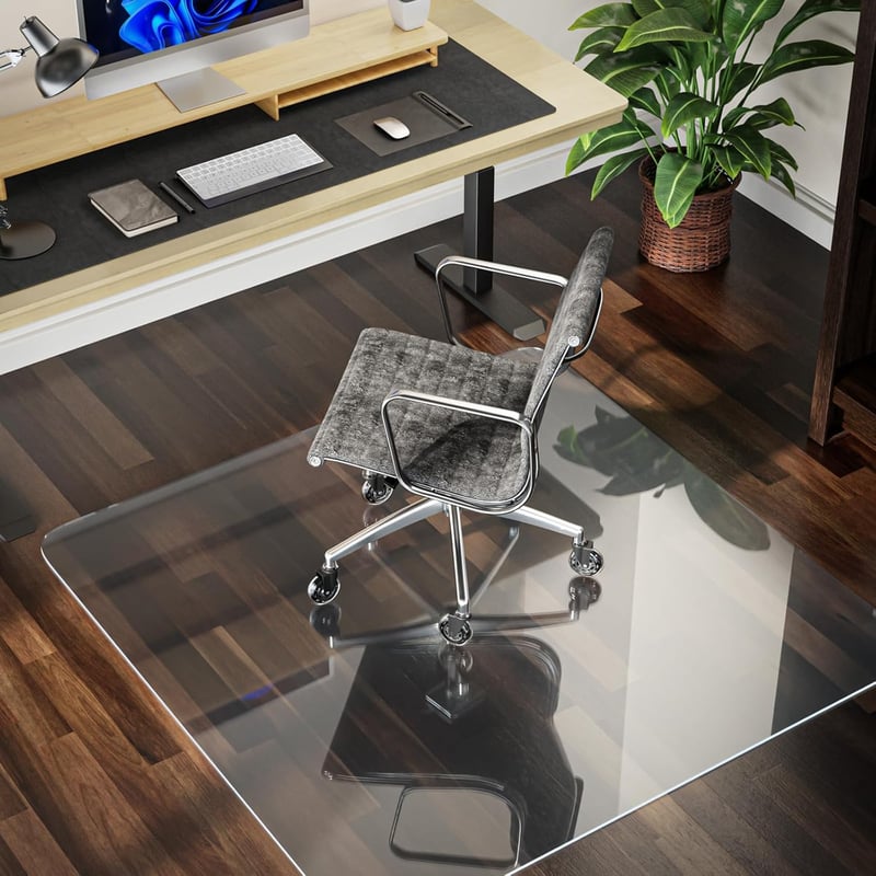 COSYLAND Irodai Szék Alátét 90x120cm Padlóvédő Csúszásmentes Fehér