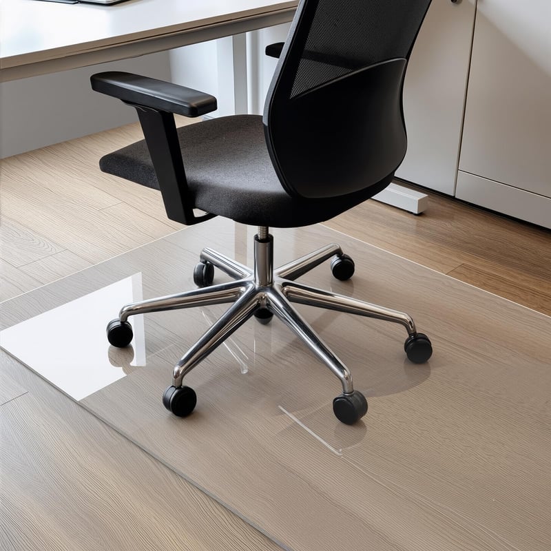 COSYLAND Priehľadná PVC podložka pod kancelársku stoličku 100x120 cm - Ochranná podložka na podlahu pre stoličky s kolieskami, na ochranu parkiet a laminátových podláh, protišmyková