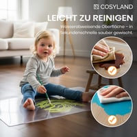 COSYLAND Priehľadná PVC podložka pod kancelársku stoličku 100x120 cm - Ochranná podložka na podlahu pre stoličky s kolieskami, na ochranu parkiet a laminátových podláh, protišmyková 4