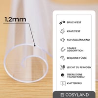 Covoraș de protecție pentru scaun de birou COSYLAND, transparent, 90x120 cm, strat antiderapant pentru pardoseli dure, pentru sub scaunul de birou 2
