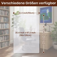 Covoraș de protecție pentru scaun de birou COSYLAND, transparent, 90x120 cm, strat antiderapant pentru pardoseli dure, pentru sub scaunul de birou 4
