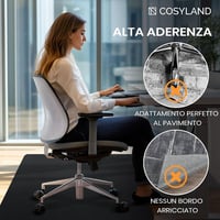 COSYLAND Padlóvédő Szőnyeg Irodai Székhez 90x120 cm - Fekete Poliészter Alátét Íróasztal Szék Alá - Padló Védelem 6