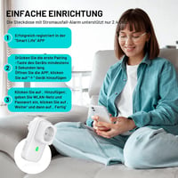 COTINSE 2 buc. alarmă WiFi pentru întreruperea alimentării cu energie, WLAN, cu aplicația Tuya Smart Life, 3 niveluri de volum până la 110 dB, pentru priză, acvariu, congelator 3