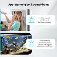 COTINSE 2 buc. alarmă WiFi pentru întreruperea alimentării cu energie, WLAN, cu aplicația Tuya Smart Life, 3 niveluri de volum până la 110 dB, pentru priză, acvariu, congelator 6