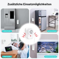 COTINSE 2 buc. alarmă WiFi pentru întreruperea alimentării cu energie, WLAN, cu aplicația Tuya Smart Life, 3 niveluri de volum până la 110 dB, pentru priză, acvariu, congelator 4