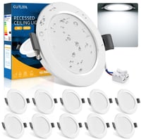 COTLEDL LED Vstavané bodové svietidlo 230V 10 ks, 5W 450lm IP44 Kúpeľňové stropné bodové svietidlo, priemer 68-80 mm, studená biela 6000K, obývačka kuchyňa 1