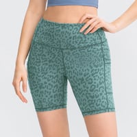 COTOP női sport leggings magas derékkal, zsebekkel, yoga rövidnadrág futáshoz és edzéshez, S-es méret 3