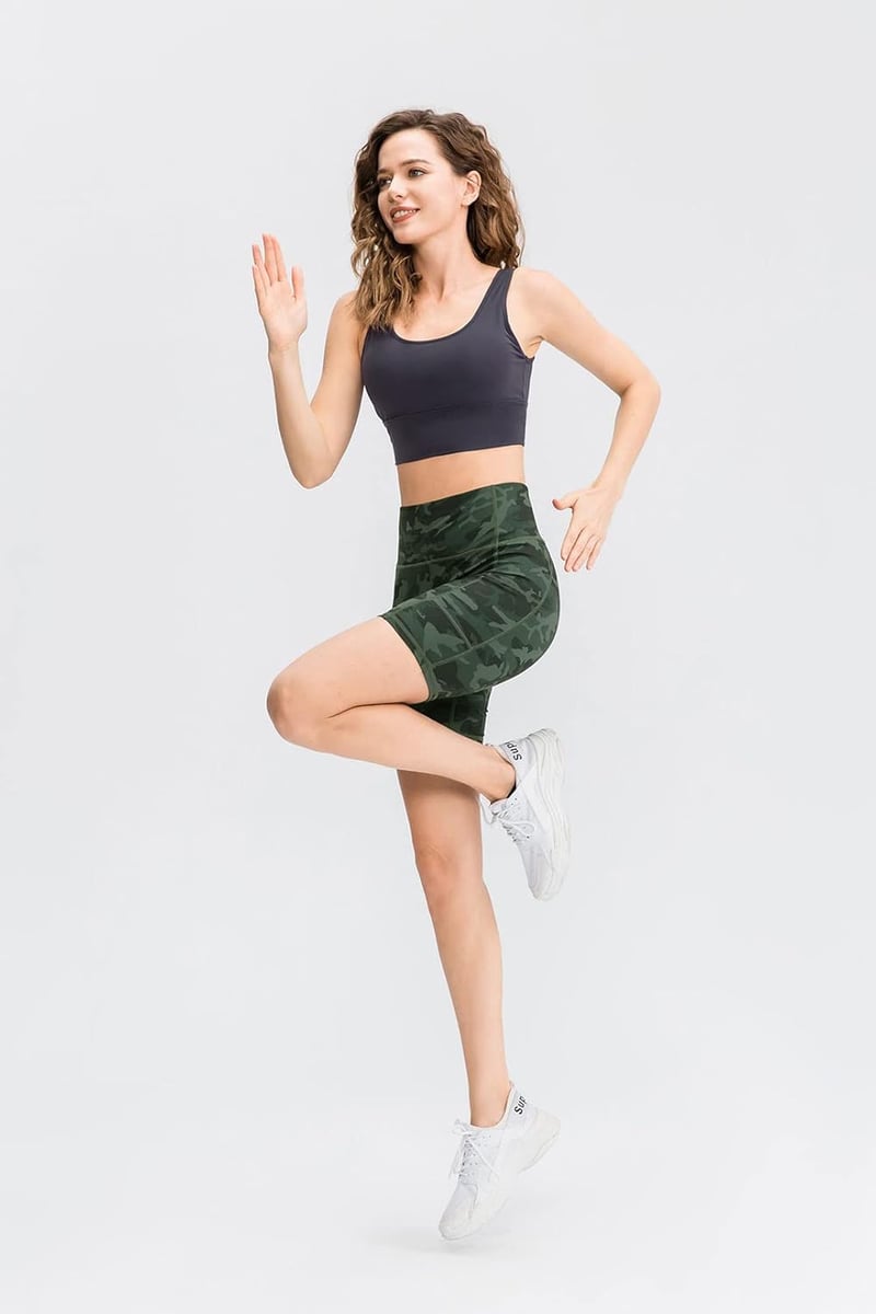 Colanți sport de damă COTOP, cu talie înaltă și buzunare, pantaloni scurți yoga pentru alergare și antrenament, L Slim