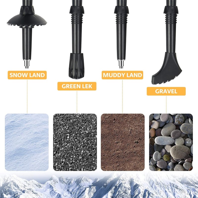 Covacure Nordic Walking Botok - Összecsukható, Állítható Túrabotok Alumíniumból, Gumi Talpakkal, 100-120 cm, Fekete, Férfiaknak és Nőknek