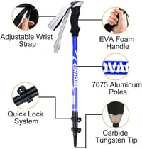 COVACURE Teleszkópos Nordic Walking Bot Állítható Könnyű Gumipufferrel Férfiaknak és Nőknek 4