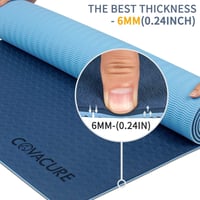 Covacure TPE Jóga Matrac 183x66cm - Csúszásmentes Fitness és Pilates Szőnyeg Hordozópánttal, Könnyű és Tartós, Kék 2