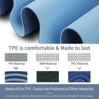 Covacure TPE Jóga Matrac 183x66cm - Csúszásmentes Fitness és Pilates Szőnyeg Hordozópánttal, Könnyű és Tartós, Kék 5