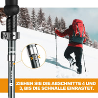 COVACURE Túrabot Szett - Összecsukható Alumínium Nordic Walking Botok 110-130 cm, Állítható Teleszkópos Túrabotok Gumi Talppal, Könnyű Túráz 3
