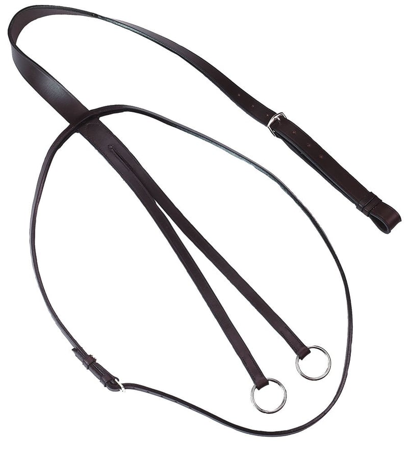 Martingală Covalliero Kerbl 323598 cu opritor, piele, negru, mărime ponei