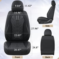 Set huse auto din piele Coverado, 5 piese, pentru scaune față și banchetă spate, impermeabile, negre, potrivire universală 8