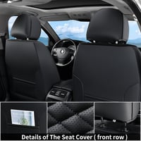 Set huse auto din piele Coverado, 5 piese, pentru scaune față și banchetă spate, impermeabile, negre, potrivire universală 3