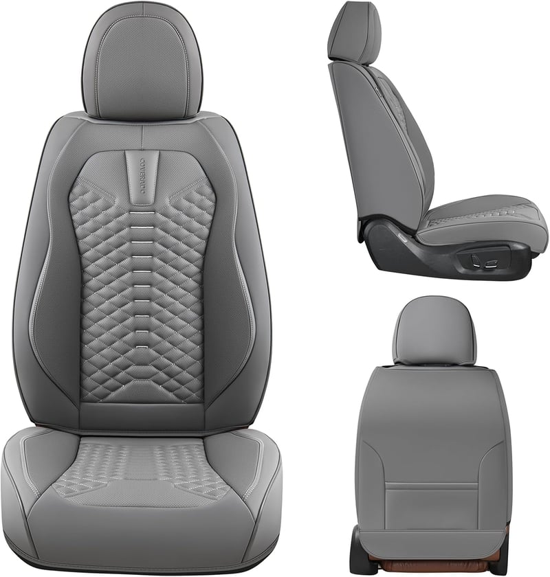 Coverado TypeC Grey univerzális első és hátsó autóülés huzat készlet, 5 db, Nappa műbőr, szalon, SUV, pickup kompatibilis