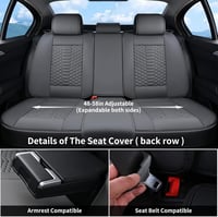 Coverado TypeC Grey univerzális első és hátsó autóülés huzat készlet, 5 db, Nappa műbőr, szalon, SUV, pickup kompatibilis 3
