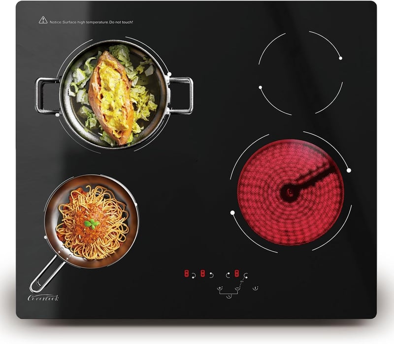COVERCOOK 60 cm beépíthető üvegkerámia főzőlap 4 zónás érintésvezérlés 9 fokozat