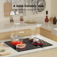 COVERCOOK 60 cm beépíthető üvegkerámia főzőlap 4 zónás érintésvezérlés 9 fokozat 5