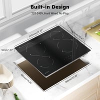 COVERCOOK 60 cm beépíthető üvegkerámia főzőlap 4 zónás érintésvezérlés 9 fokozat 3