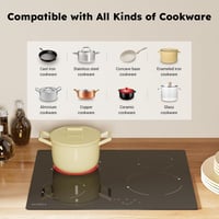 COVERCOOK 60 cm beépíthető üvegkerámia főzőlap 4 zónás érintésvezérlés 9 fokozat 2