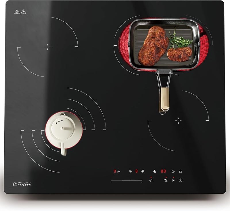 COVERCOOK 60 cm kerámia főzőlap 4 zónás sütőzónával és csúszkavezérléssel