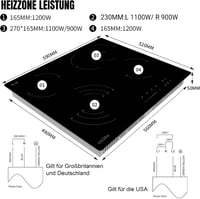 COVERCOOK 60 cm kerámia főzőlap 4 zónás sütőzónával és csúszkavezérléssel 2