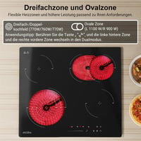 COVERCOOK 60 cm kerámia főzőlap 4 zónás sütőzónával és csúszkavezérléssel 5