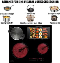 COVERCOOK 60 cm kerámia főzőlap 4 zónás sütőzónával és csúszkavezérléssel 4