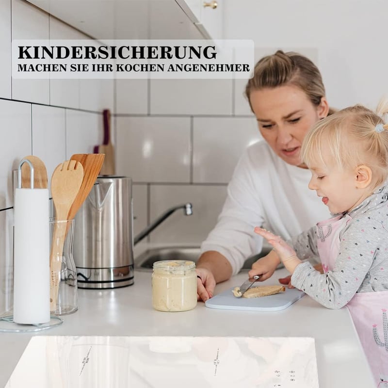 COVERCOOK Fehér Indukciós Főzőlap 60 cm - 4 Zónás Üvegkerámia Lap, Konnektorba Dugható, Érintőgombos Vezérlés, 9 Teljesítményszint, Időzítő,