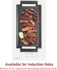 COVERCOOK Öntöttvas Grill Serpenyő - Téglalap Alakú 43x23 cm - Két Fogantyús - Indukciós, Gáz, Elektromos Főzőlapra és Szabadtéri Sütéshez 4
