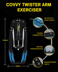 Aparat de fitness pentru brațe COVVY Power Twister, 10-200 kg – Dispozitiv albastru pentru întărirea antebrațelor și a pieptului, pentru umeri, piept și partea superioară a corpului 2