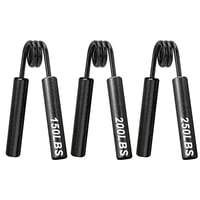 COVVY set za vježbanje snage stiska ruku, metalne hvataljke 3 kom (150/200/250 lbs) - crne 1