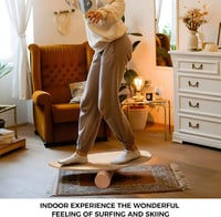 Cowiewie Balance Board 15mm + 10mm Parafa Tekercs, 150kg Terhelhetőség, Szörf és Gördeszkázáshoz - wood-coloured 2