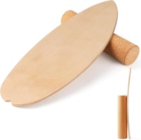 Cowiewie Balance Board 15mm + 10mm Parafa Tekercs, 150kg Terhelhetőség, Szörf és Gördeszkázáshoz - wood-coloured 1